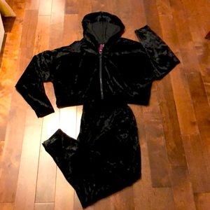 La Senza Black Crushed velour style leisure suit.
